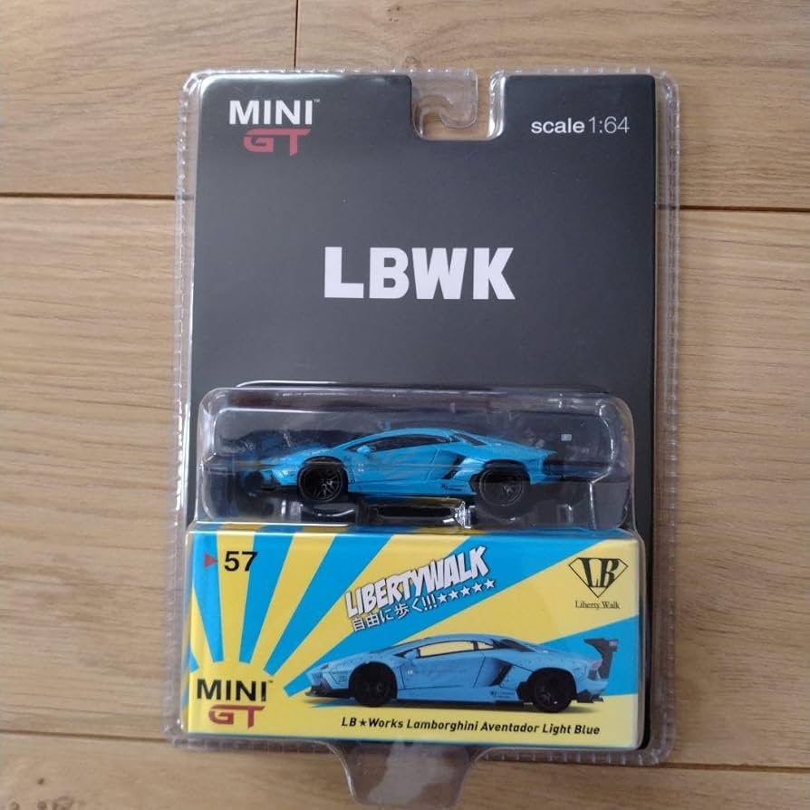 MINI GT LBWK ランボルギーニ アヴェンタドール ライトブルー 1/64スケール MINI GT「LB☆WORKS ランボルギーニ・アヴェン